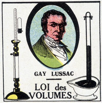 Retrato de Louis-Joseph Gay-Lussac (Louis Joseph Gay Lussac) (1778-1818), físico y químico francés, representado con la ley de volúmenes de Unknown artist