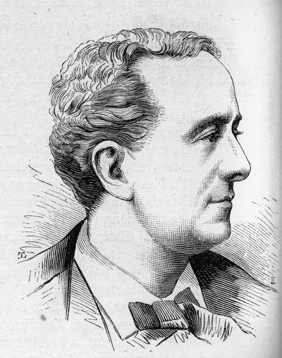 Retrato de Louis Delaunay (1826-1903), comediante francés, miembro de la Comédie Française. Grabado en 