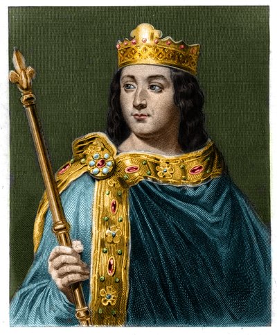 Retrato de Luis V el Holgazán (967 - 987), Rey de Francia - en 
