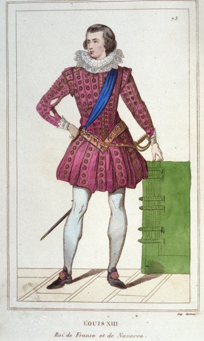 Retrato de Luis XIII (1601 - 1643), Rey de Francia. Grabado de 1830 de Unknown artist