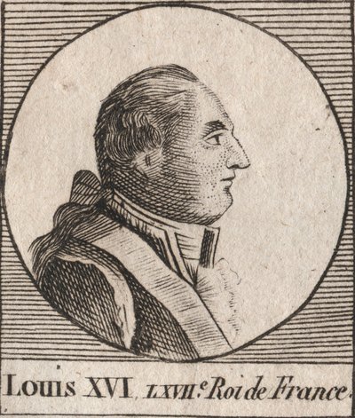 Retrato de Luis XVI (1754-1793), Rey de Francia de 1774 a 1791, luego Rey de los Franceses de 1791 a 1792 - grabado de “Instruction sur l
