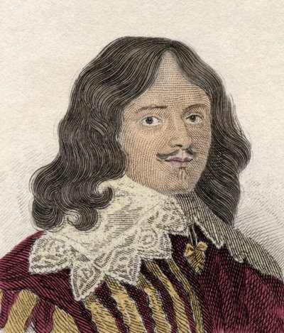 Retrato de Lucius Cary, 2do Vizconde de Falkland, político, militar y escritor inglés. Grabado del siglo XIX de Unknown artist