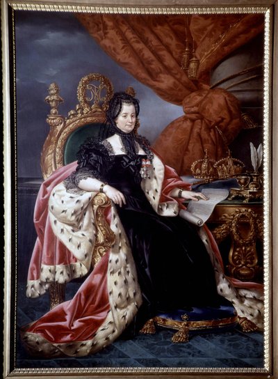 Retrato de María Teresa de Austria (1717-1780), Reina de Hungría, en traje de luto, después de 1765 - Pintura del siglo XVIII de Unknown artist