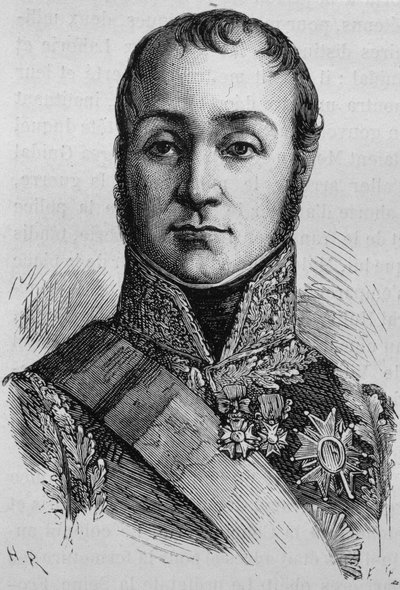 Retrato de Nicolas Oudinot, Duque de Reggio (1767 - 1847). Grabado de finales del siglo XIX en “Historia de Francia” de H. Martin. de Unknown artist