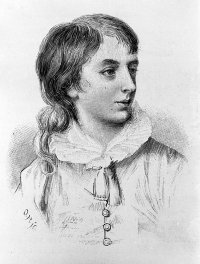 Retrato de Percy Bysshe Shelley (1782 - 1822) poeta romántico inglés a la edad de doce años. Realizado por el Duque de Montpensier. 1794 de Unknown artist