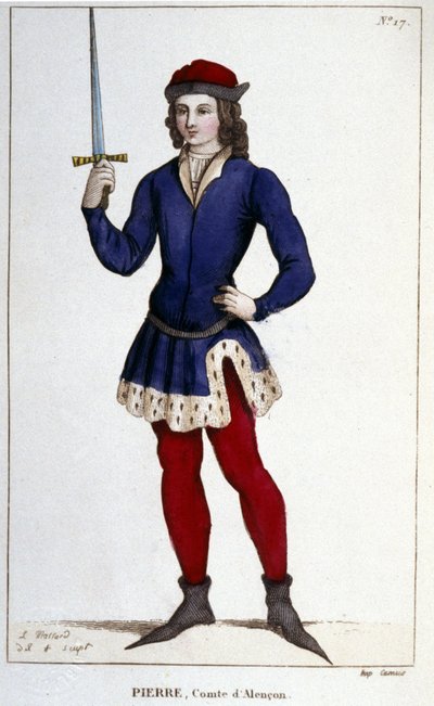 Retrato de Pierre, Conde de Alençon (1251 - 1284), Grabado de 1830 de Unknown artist