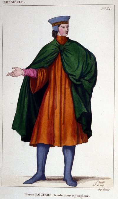 Retrato de Pierre Rogiers, trovador y juglar del siglo XII. de Unknown artist