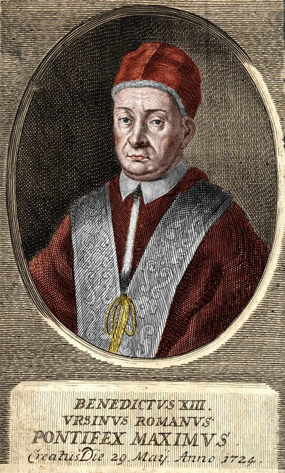 Retrato del Papa Benedicto XIII (Vincenzo Maria Orsini) (1649 - 1730), 243º papa. de Unknown artist