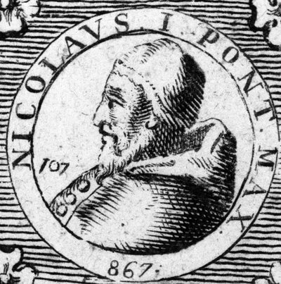 Retrato del Papa San Nicolás I el Grande (858-867) de Unknown artist