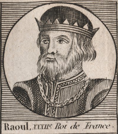 Retrato de Raúl de Francia (o Rodolfo, c. 890-936) Rey de los Francos - grabado de “Instruction sur l