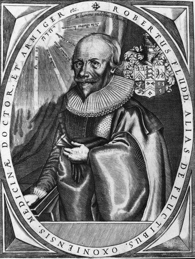 Retrato de Robert Fludd (1574-1637) médico y humanista inglés. Grabado del siglo XVIII de Unknown artist