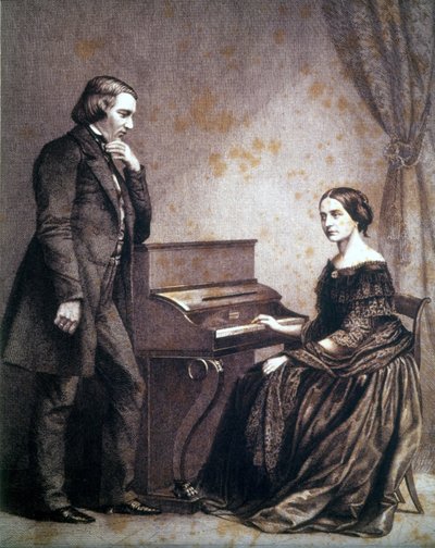 Retrato de Robert Schumann (1810 - 1856), compositor alemán, y Clara Schumann (1819 - 1896), pianista alemana. de Unknown artist