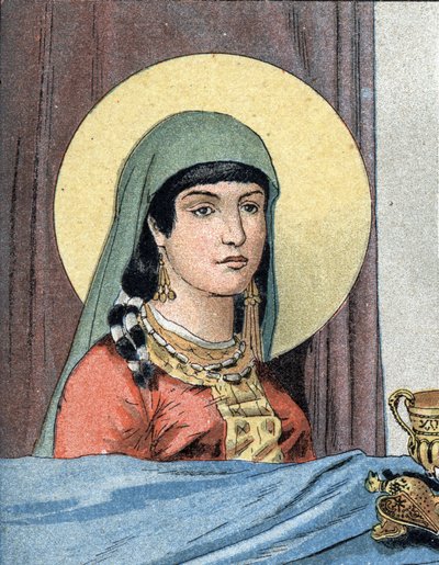 Retrato de Santa Clotilde, reina de los francos (v. 475-545), esposa de Clodoveo I. de Unknown artist