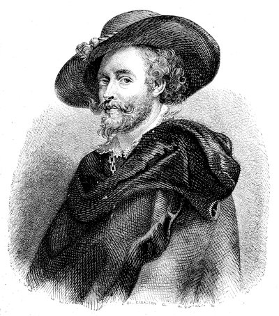 Retrato de Sir Peter Paul Rubens (1577-1640) (grabado) de Unknown artist