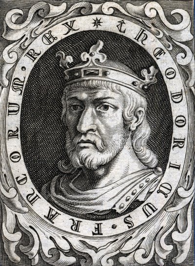 Retrato de Thierry II (? - 613), Rey de Borgoña y Austrasia. de Unknown artist