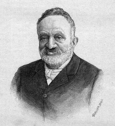 Retrato de Wilfrid de Fonvielle 1824-1914 periodista y aeronauta francés - grabado de 1893 de Unknown artist