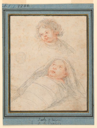 Retrato de un niño y un bebé envuelto de Unknown artist