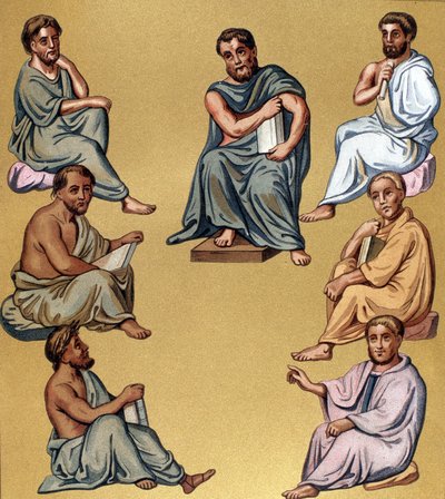 Retrato de diferentes médicos griegos (filósofos) de Unknown artist