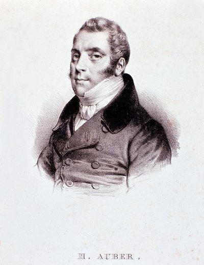 Retrato del compositor inglés Daniel Francois Esprit Auber (1782-1871). Grabado. Siglo XIX. Milán, biblioteca del conservatorio de Unknown artist