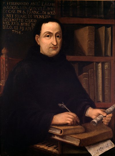 Retrato del compositor italiano Ferdinando Antonio Lazari (1678-1754) Pintura anónima. Siglo XVIII. Bolonia, museo cívico bibliográfico de Unknown artist