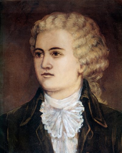 Retrato del compositor austriaco Wolfgang Amadeus Mozart (1756-1791) en el momento de su estancia en Praga en 1786 de Unknown artist