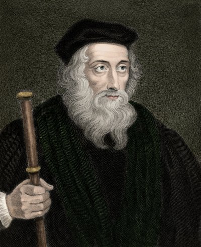 Retrato del teólogo y reformador inglés John Wyclif (o Wycliff o Wycliffe) de Unknown artist