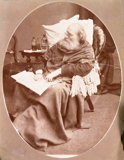 Retrato del patriota italiano y héroe del Risorgimento Giuseppe Garibaldi (1807-1882) en Caprera en 1882. Fotografía. Colección privada de Unknown artist