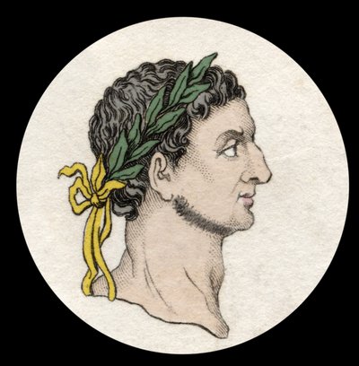 Retrato del emperador romano Otón (Marco Otón César Augusto) (32-69). Grabado del siglo XIX de Unknown artist