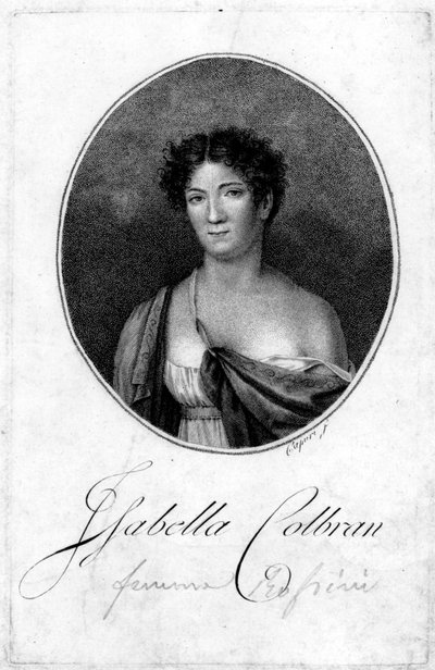 Retrato de la cantante española Isabelle Colbran (1785-1845) Grabado del siglo XIX de Unknown artist