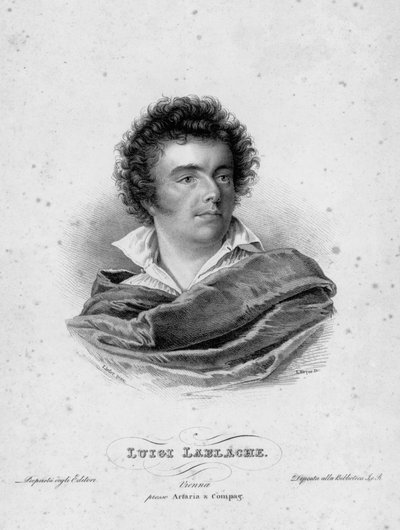 Retrato del cantante de ópera francés Luigi Lablache (1794-1858). Grabado del siglo XIX de Unknown artist
