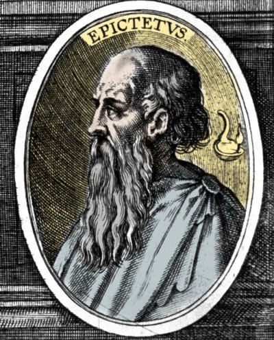 Retrato del filósofo Epicteto (Epictetus o Epiktetos) (alrededor de 50 - 125/130) de la escuela estoica. de Unknown artist