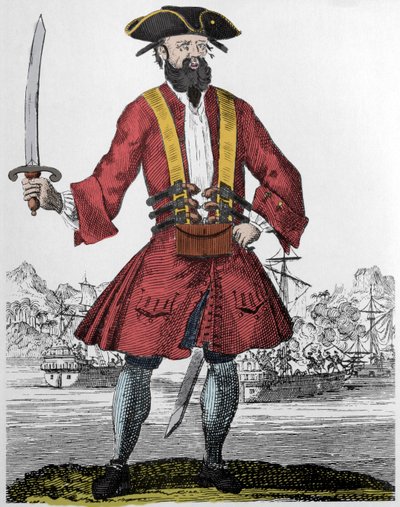 Retrato del pirata Edward Teach, conocido como Barbanegra de Unknown artist