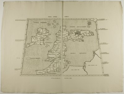 Prima Europe Tabula: Ptolemaeus Romae 1490 de Unknown artist