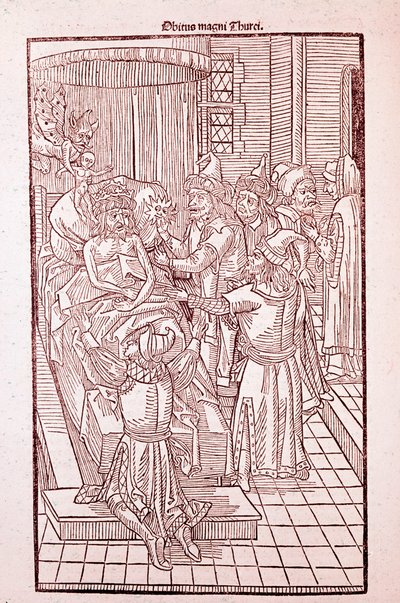 Probablemente el Sultán Mehmed II en 1481 (Grabado) de Unknown artist