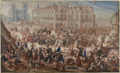 Procesión de Jacques Clément ante Notre-Dame de Unknown artist