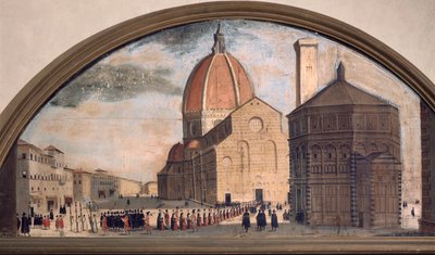 Procesión en la plaza de la catedral de Santa María del Fiore, Florencia de Unknown artist