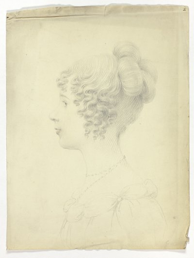 Perfil de mujer mirando a la izquierda de Unknown artist