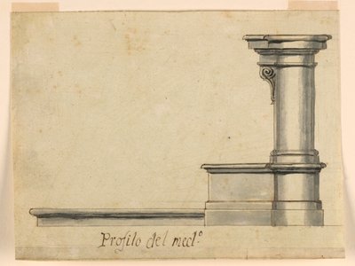 Proyecto: Vista lateral del reclinatorio, -2586 de Unknown artist