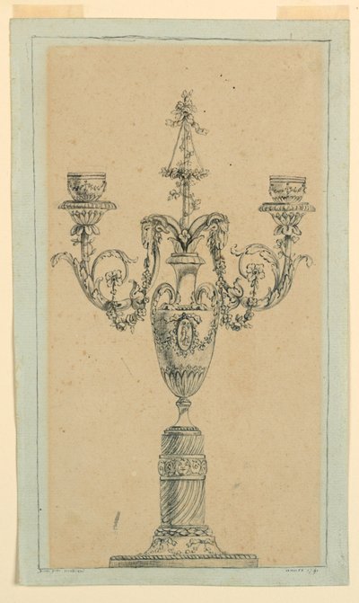 Proyecto para un candelabro de Unknown artist