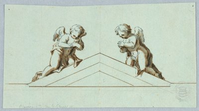 Proyecto para un Altar con Ángeles y Frontón de Unknown artist