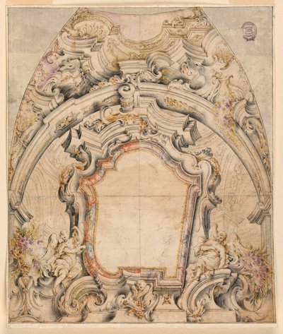 Proyecto para la decoración pintada de una cúpula de Unknown artist