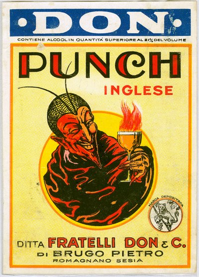 Anuncio de alcohol Punch inglés con un diablo de Unknown artist