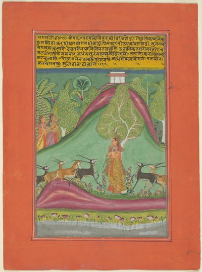 Ragini Todi, Página de un conjunto de Ragamala de Jaipur de Unknown artist