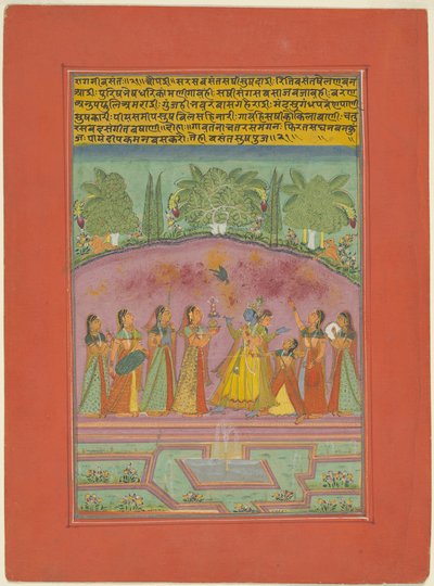Ragini Vasanta, página de un conjunto de Ragamala de Jaipur de Unknown artist
