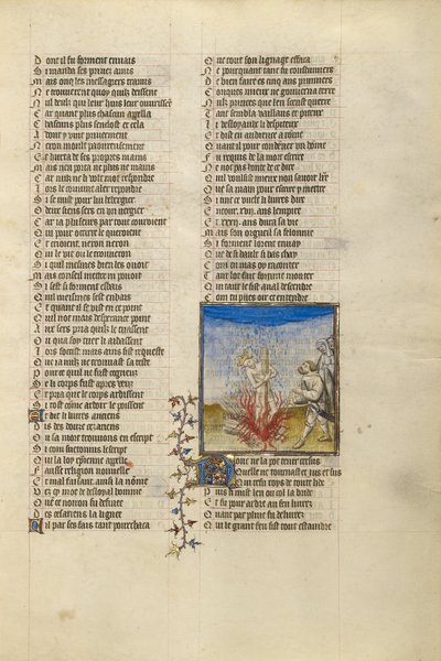 La lluvia apaga las llamas de la hoguera a la que está atado el rey Kroesus de Unknown artist
