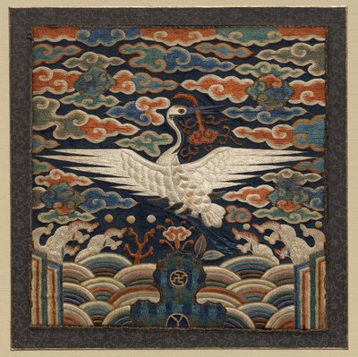Rank Badge with Single Crane Motif de Unknown artist