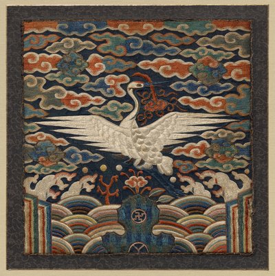Rank Badge with Single Crane Motif de Unknown artist