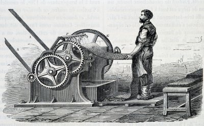 Trituradores de caucho crudo - en “Las maravillas de la industria” de Louis Figuier de Unknown artist