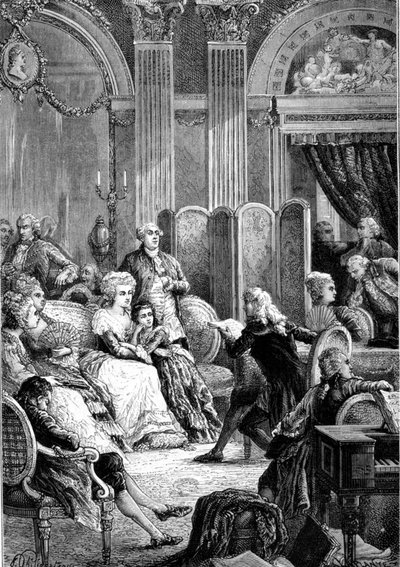 Lectura de Paul y Virginie en los salones de Madame Necker - en Histoire de France por Guizot de Unknown artist