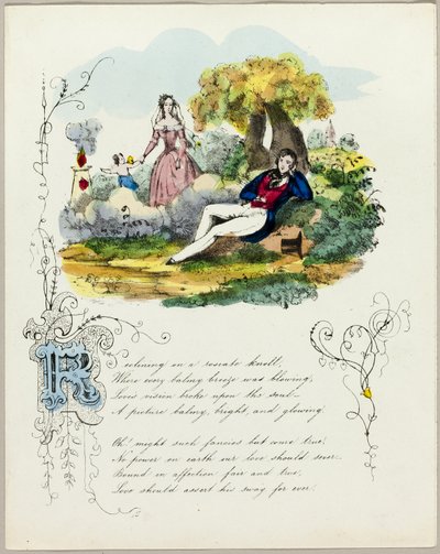 Reclinado en una colina rosada (san valentín) de Unknown artist